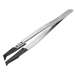 ESD Plastic Tip Tweezers, Style 246, Carbon PEEK Tips A246CP, Angled, Thin, 4.9"